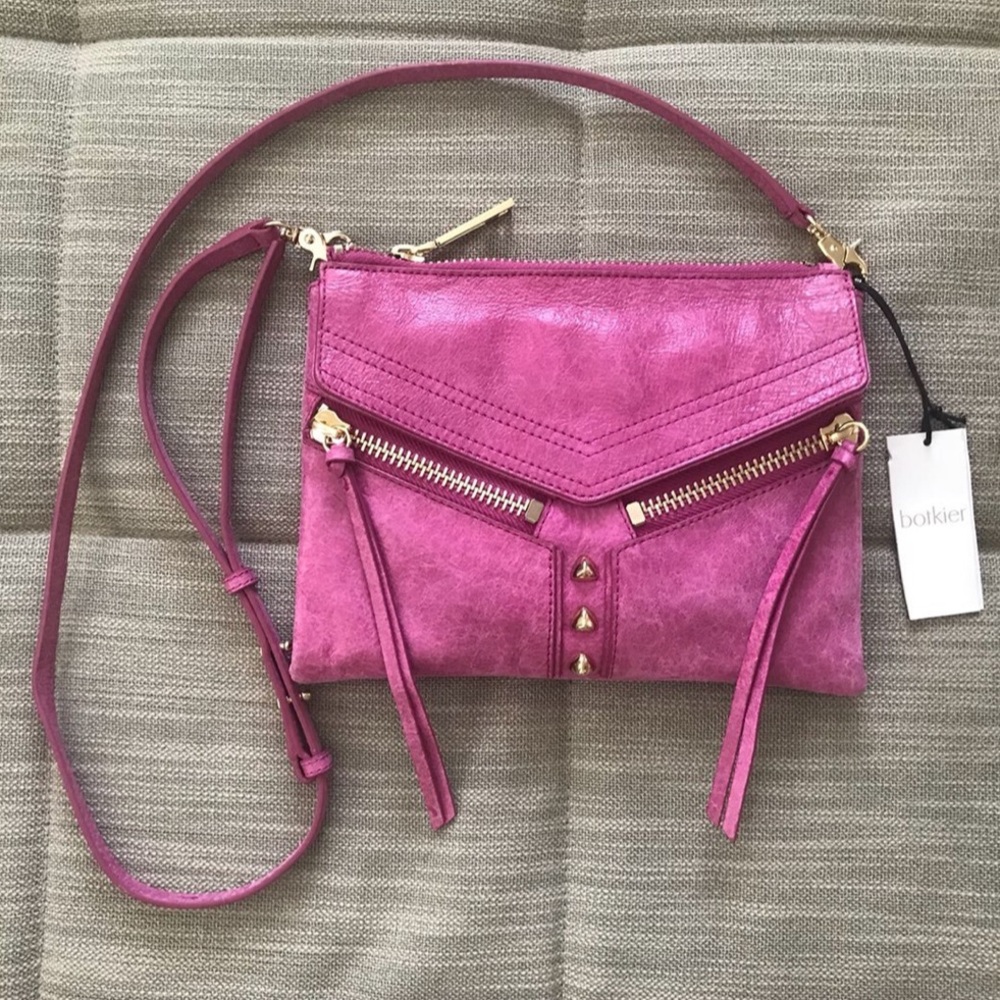 NWT! Botkier Legacy Mini Convertible Crossbody Clutch Handbag in Fuschia